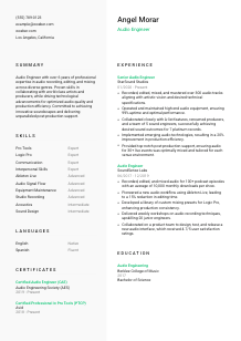 Audio Engineer Resume Template #2