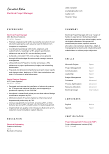 Electrical Project Manager CV Template #11