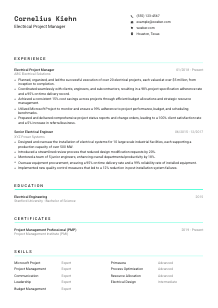 Electrical Project Manager Resume Template #18