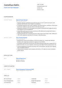 Electrical Project Manager CV Template #8