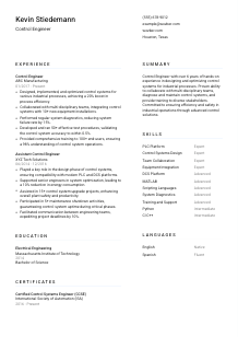 Control Engineer CV Template #5