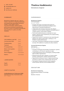 Mechatronics Engineer CV Template #3