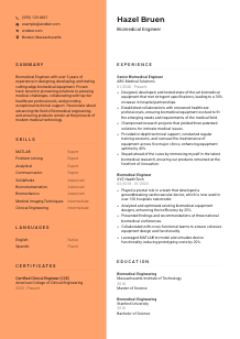 Biomedical Engineer CV Template #19