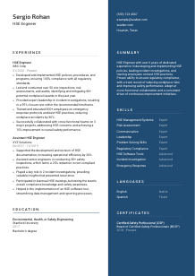 HSE Engineer CV Template #2