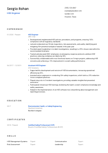 HSE Engineer CV Template #1