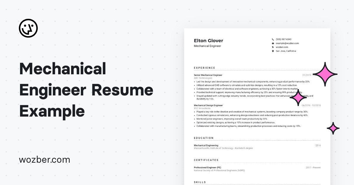 Mechanical Engineer CV Example