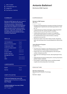 Mechanical R&D Engineer CV Template #3