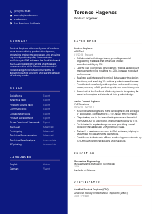 Product Engineer Resume Template #3