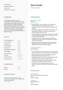 Project Engineer Resume Template #2