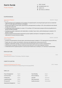 Project Engineer Resume Template #3