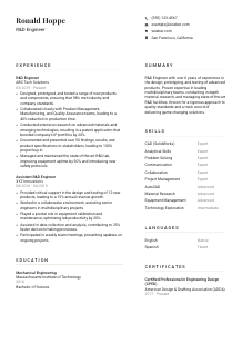 R&D Engineer Resume Template #1