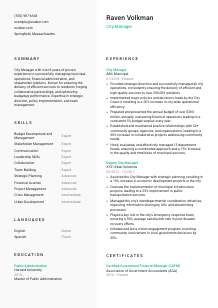 City Manager Resume Template #2