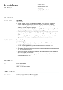 City Manager CV Template #1