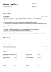Correctional Officer Resume Example
