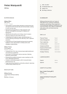 Military Resume Template #13