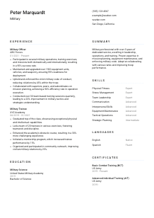 Military Resume Template #5