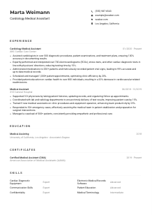 Cardiology Medical Assistant Resume Example