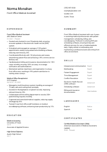 Front Office Medical Assistant Resume Template #5