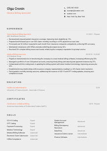 Medical Billing Specialist Resume Template #3