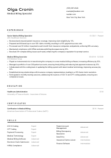 Medical Billing Specialist CV Template #2