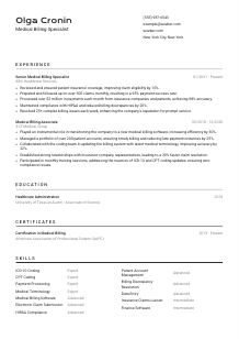 Medical Billing Specialist Resume Template #2