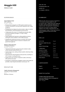 Medical Coder CV Template #17