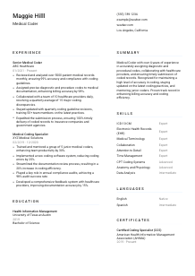 Medical Coder CV Template #5