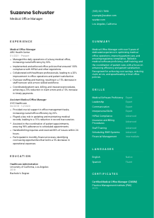Medical Office Manager CV Template #16