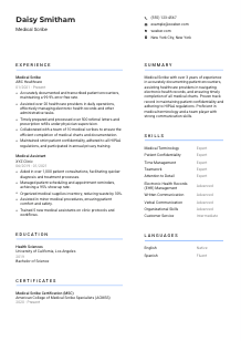 Medical Scribe CV Template #10