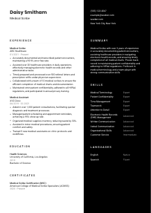 Medical Scribe CV Template #17