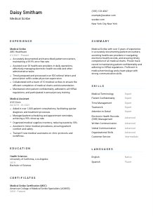 Medical Scribe Resume Template #5