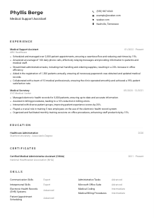 Medical Support Assistant CV Example