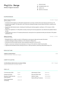 Medical Support Assistant CV Template #3