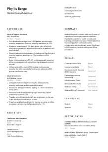 Medical Support Assistant CV Template #1