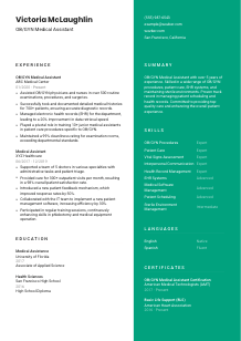 OB/GYN Medical Assistant Resume Template #2