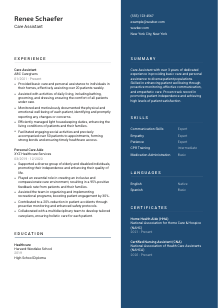 Care Assistant Resume Template #2