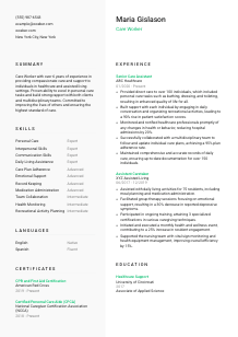 Care Worker Resume Template #2