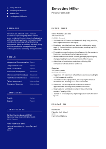 Personal Care Aide Resume Template #21