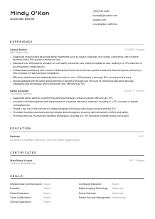 Associate Dentist CV Template #9