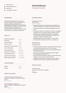 Orthodontic Assistant Resume Template #20