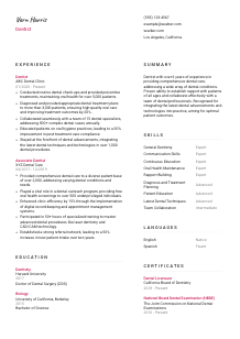 Dentist CV Template #2