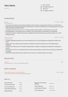 Dentist Resume Template #3