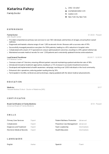 Family Doctor Resume Example