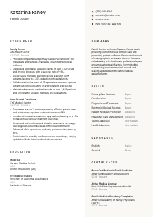 Family Doctor Resume Template #2