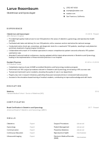 Obstetrician and Gynecologist CV Example