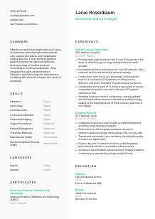 Obstetrician and Gynecologist Resume Template #2