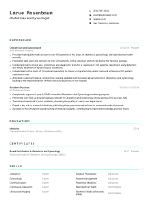 Obstetrician and Gynecologist Resume Template #3