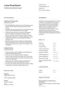 Obstetrician and Gynecologist Resume Template #1