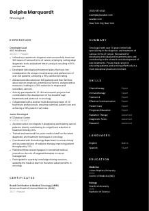 Oncologist CV Template #3