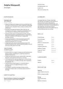 Oncologist CV Template #1